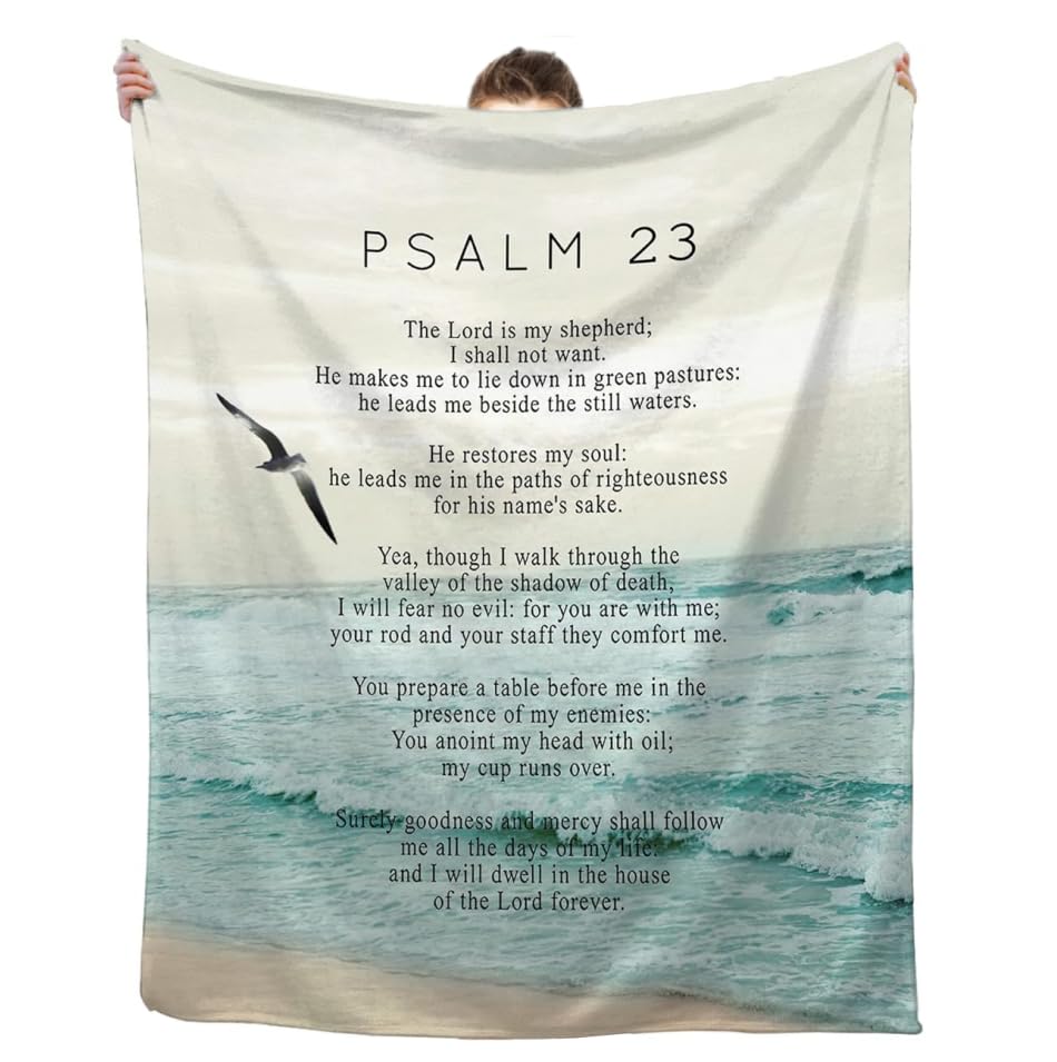 Enthusiasm Religious Blanket Soft Lightweight Christian Bible Blankets Cozy Plush Warm Bible Verse Throw and Blanket for Couch Chair Sofa Living Room (150x200cm)