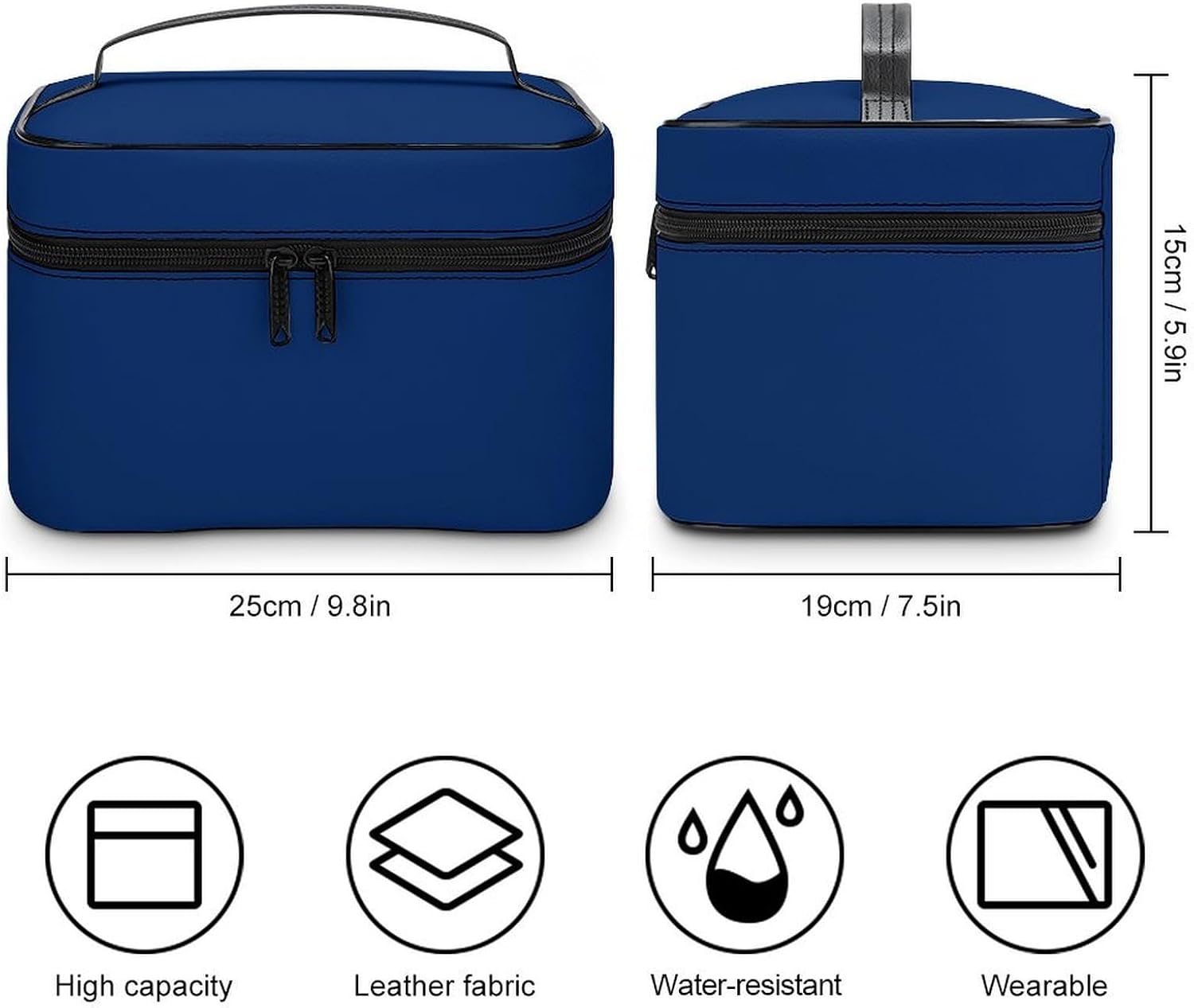 Navy Travel Makeup Bag Cosmetic Bag Toiletry Bags image 2