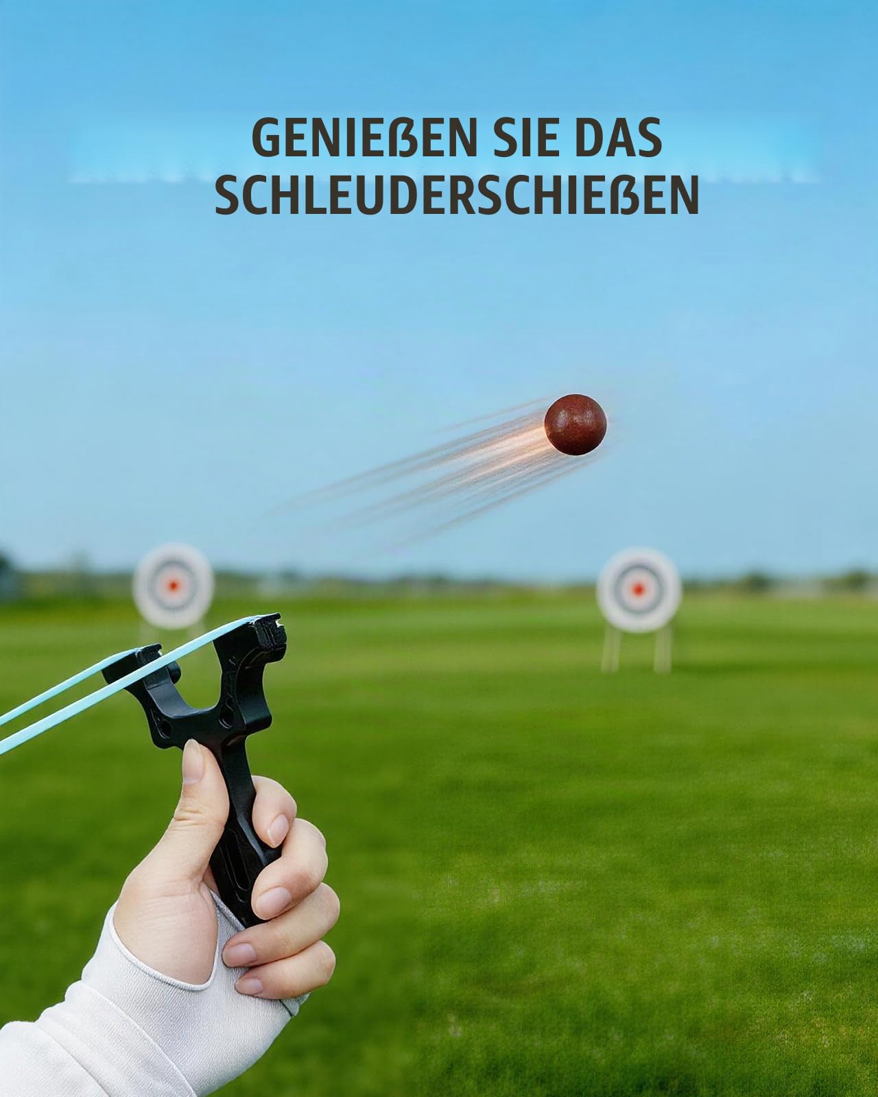 HX OUTDOORS EDC-079A Steinschleuder Zwille Schleuder, Schleuder Set aus Aluminiumlegierung für Profi Jagd, Gesamtlänge 11 cm, Outdoor Sport Schleuder Und Tonkugeln (Schwarz