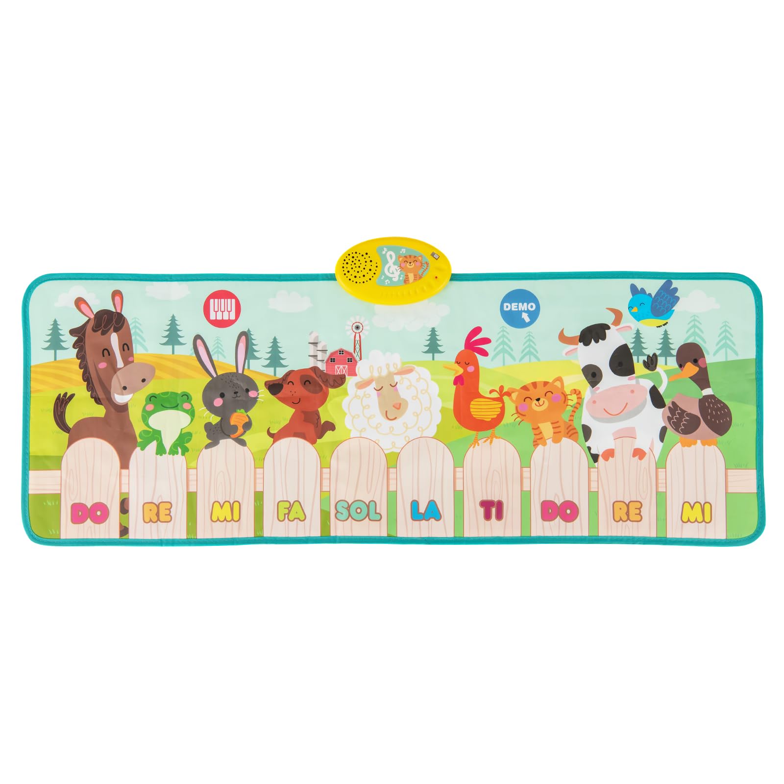 COSTWAY Tappeto Musicale, Tappetino per Pianoforte con 10 Animali, 10 Tasti e 10 Canzoni, Giochi Bambini 1 Anno, Regalo per Ragazzi