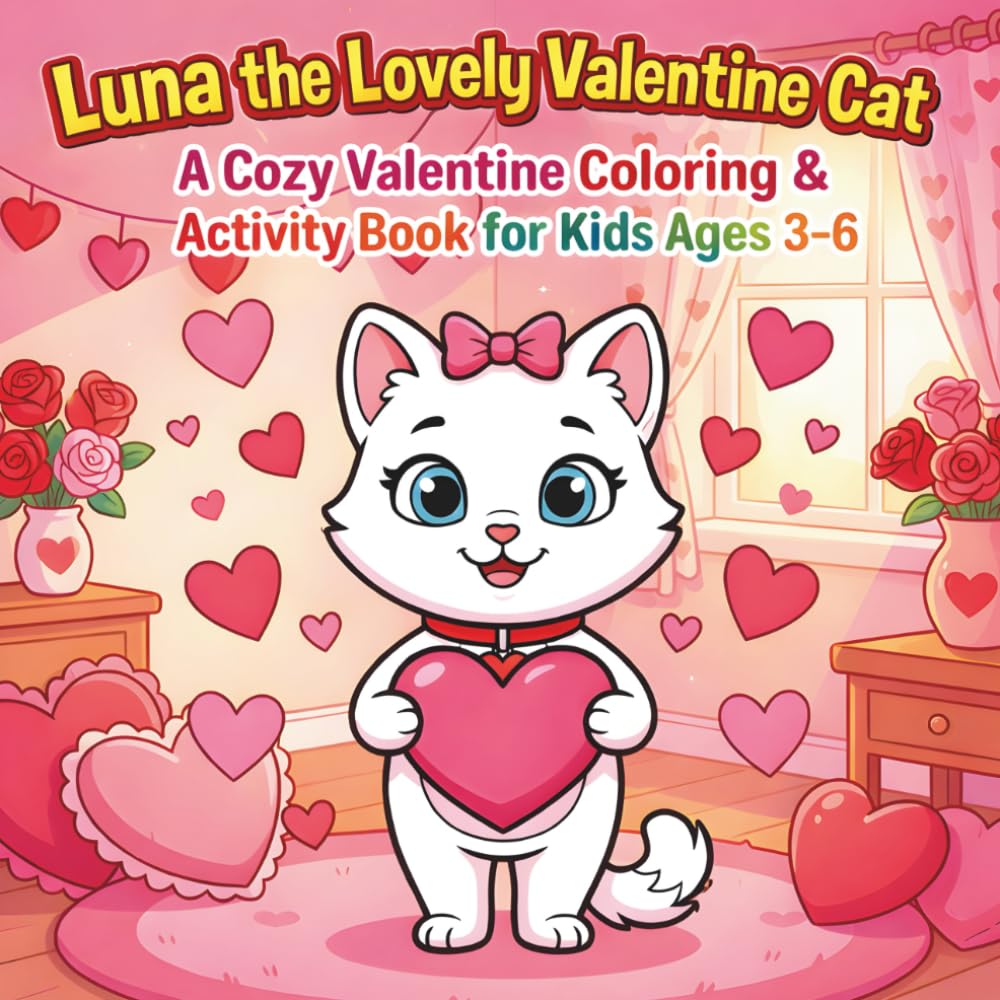 Luna the Lovely Valentine Cat: A Cozy Valentine Coloring & Activity Book for Kids Ages 3–6 (Little Valentine Adventures)