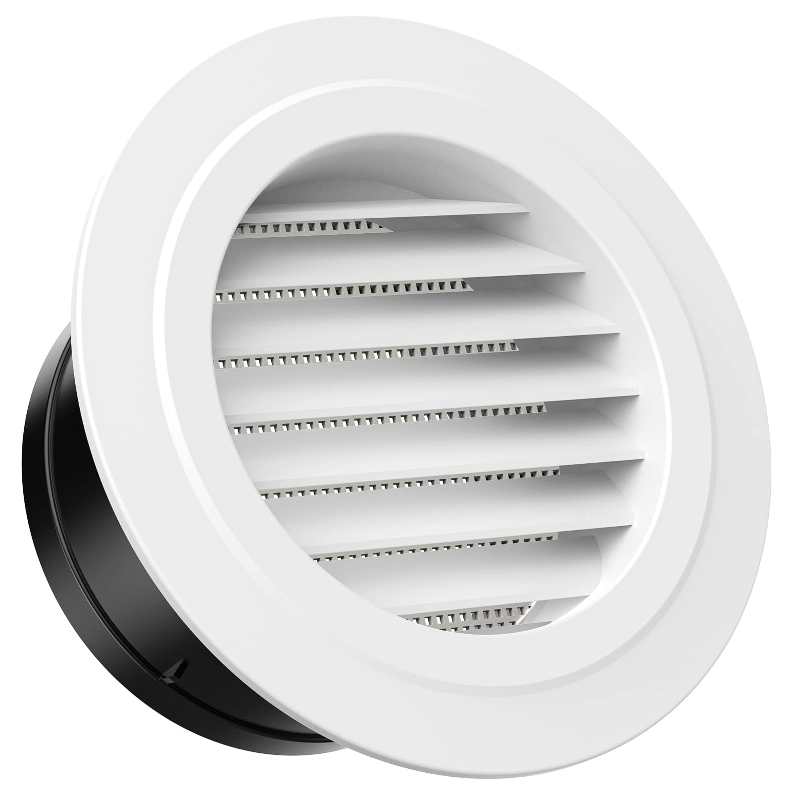 Hon&Guan 6'' Air Vent Louver, Air Grill Cover with Built-in a Fly Screen for Bathroom Office Home (ø150mm)