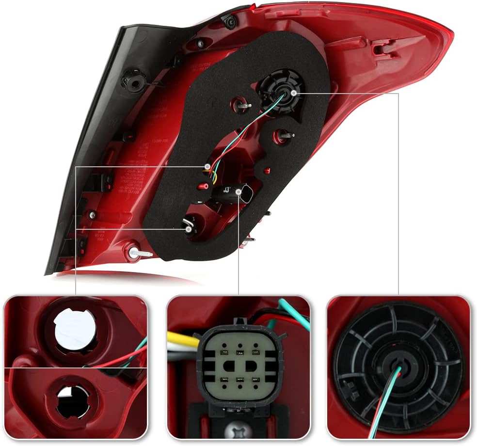 ACANII - For 2017-2022 Buick Encore Red Clear OE Factory Style LED Tail Light Brake Lamp Replacement Left Driver Side