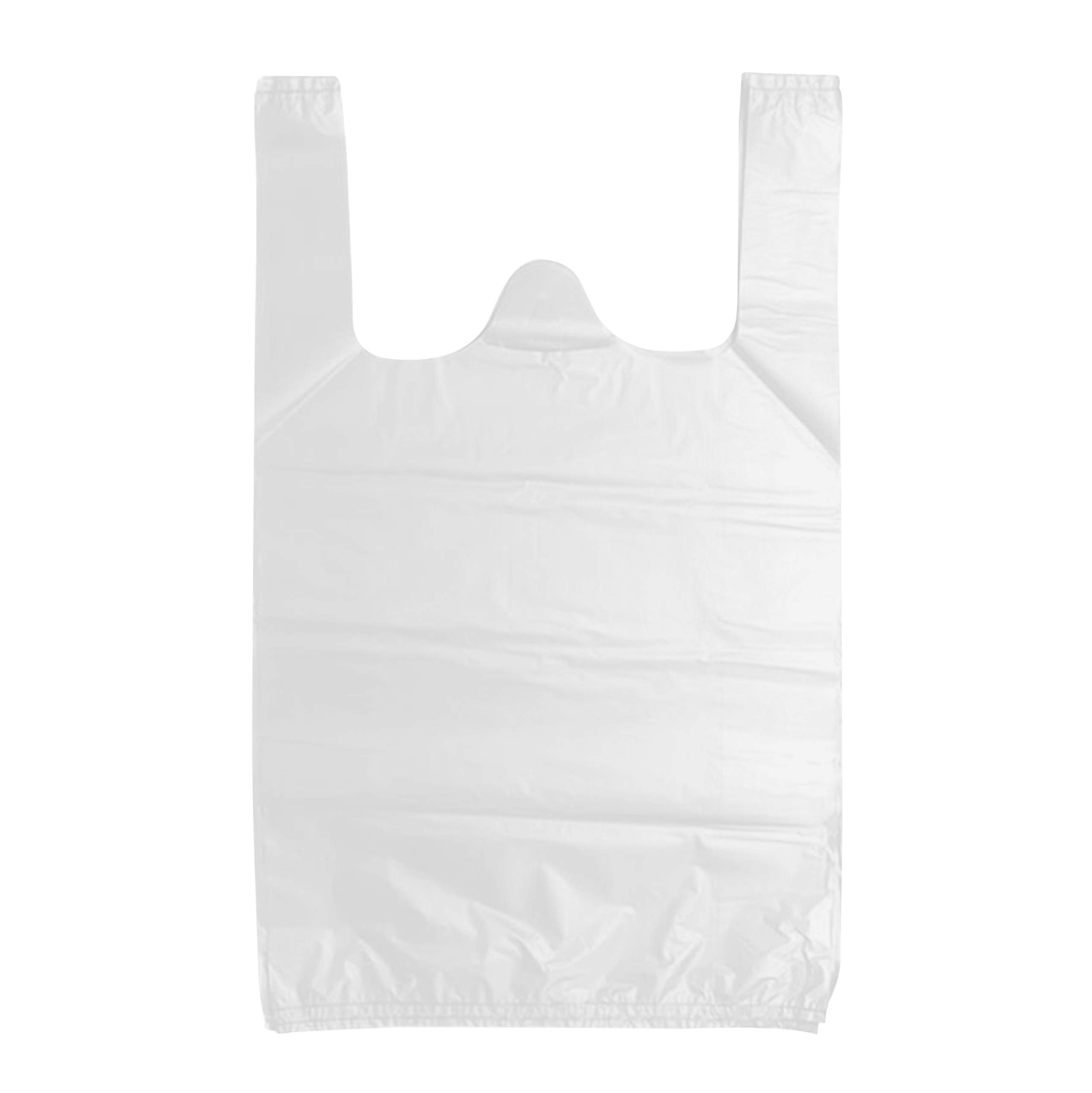 Pack of 500 White Plastic Vest Carrier Bags - Premium Quality Plastic Bags for Supermarkets, Shops & Stalls Recyclable, Sizes - BB 16x24x29 22MU Giant