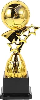 Toyvian Trophée Football Coupe du Monde Ballon Doré Design Créatif Récompense Tournois Vainqueur Football Réutilisable, 9,04 x 2,95 x 2,95 Pouces