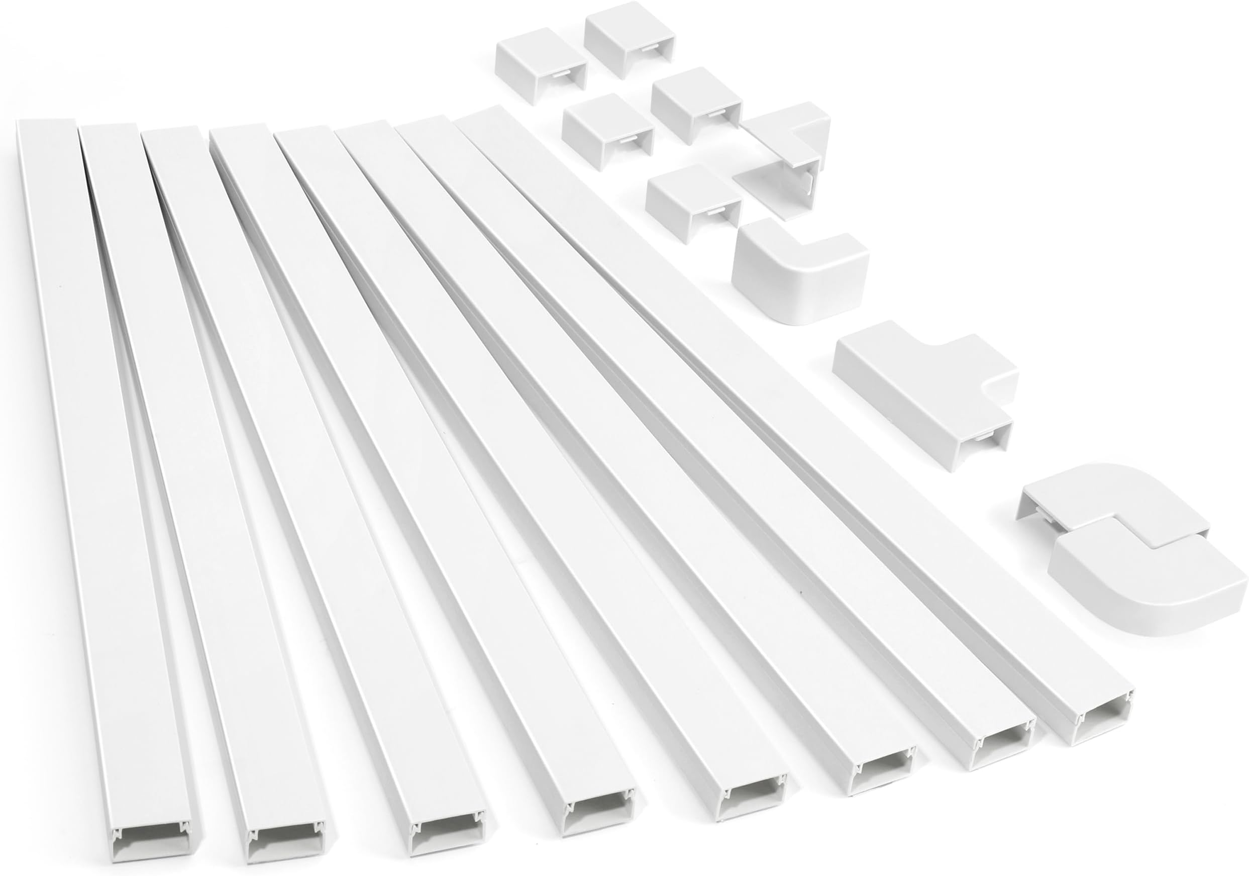 125.6in Cord Hider Kit, Cord Covers for Wall Mounted TV, Paintable Wire Cover for Cords, TV Cable Hider Wall Kit, Wall Cord Concealer, Cable Cover Wall Wire Management, 8xL15.7in W0.95in H0.55in