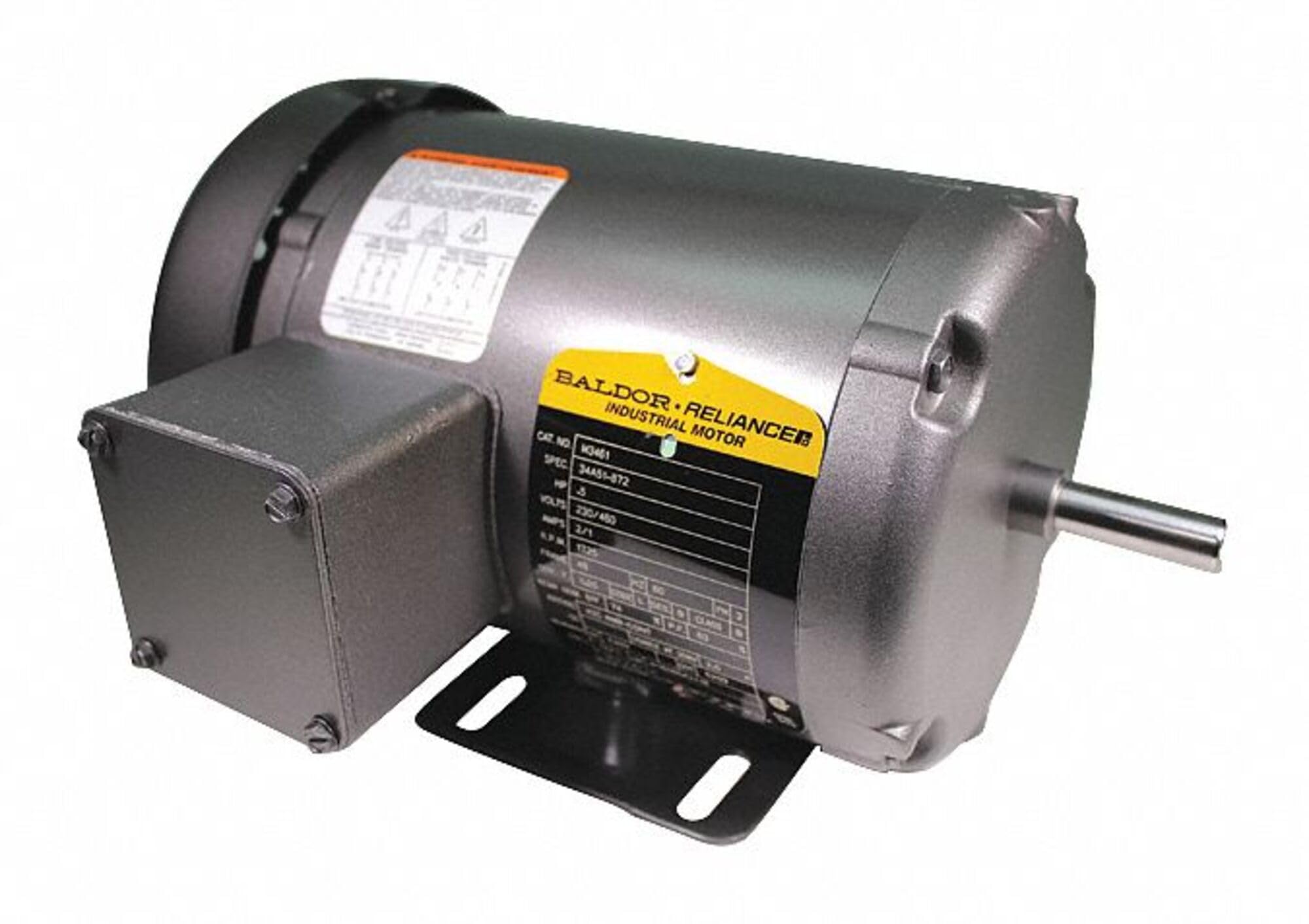Baldor M3461 48 Frames TEFC 3416M 3 Phase Enclosed Motors, F1, 3PH, 0.5 hp, 1725 RPM, 60 Hz