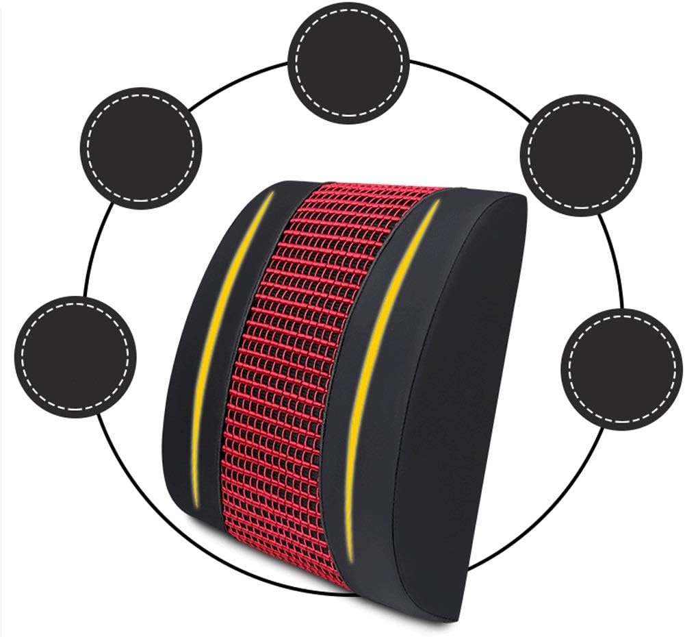 Lumbar Pillow Car Lumbar Cushion Lumbar Cushion Memory Cotton Headrest Lumbar Back Four Seasons Car Seat Belt Lumbar Pillow Back Single(E)