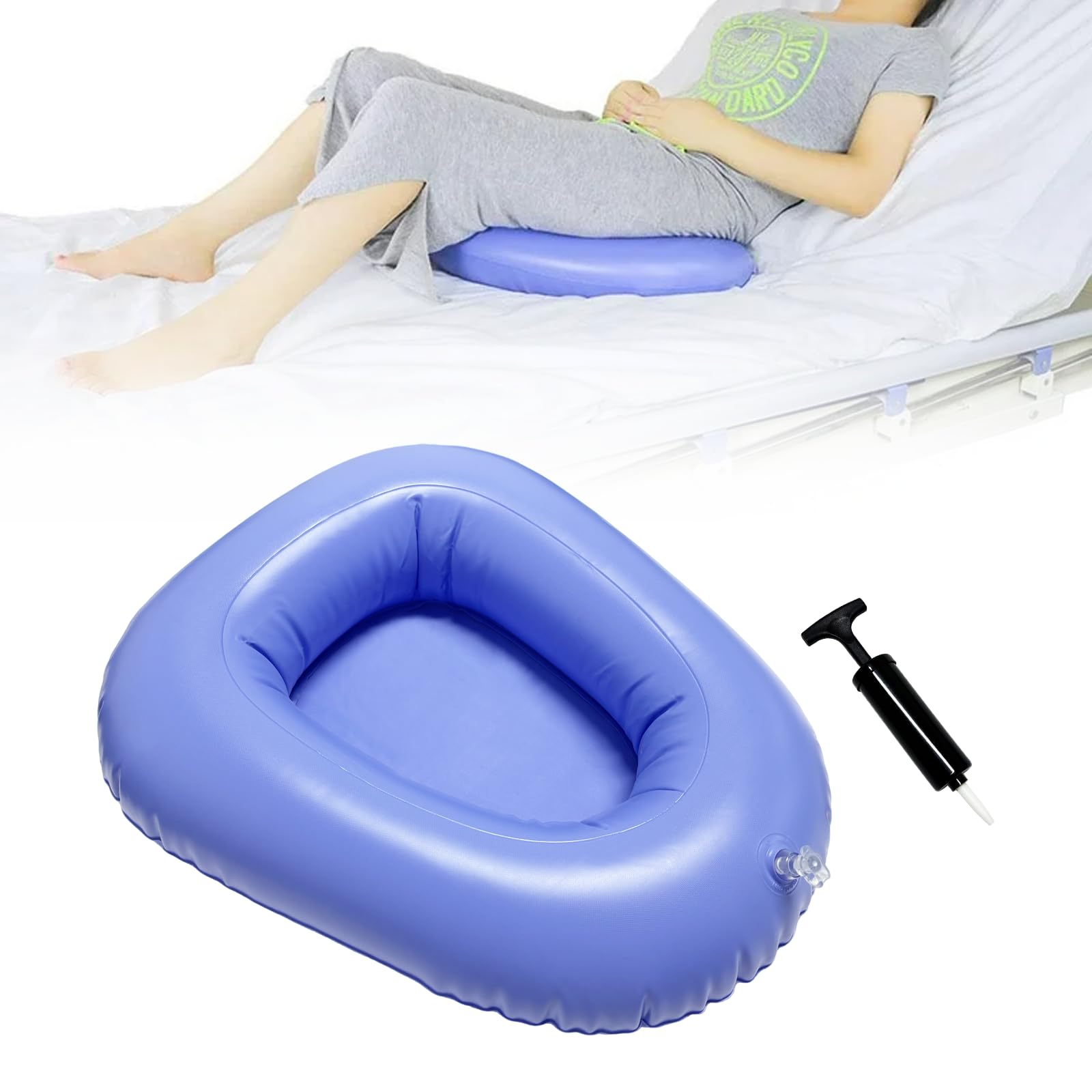Inflatable Bedpan - Air Cushions Potty for Bedridden, Elderly, Disabled Home Nursing Urinals Accessories, Portable