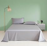 Queen Size Flat Sheet Only, Soft 300 Thread Count 100% Cotton Flat Sheets, Sateen, Cooling & Breathable Bed Sheets, Top Sheet, Flat Sheet Only, Single Flat Sheets Only (Queen, Gray)