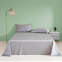 King Size Flat Sheet Only, Soft 300 Thread Count 100% Cotton Flat Sheets, Cool & Breathable Bed Sheets, Top Sheet, Flat Sheet Only, Single Flat Sheets Only King, Gray