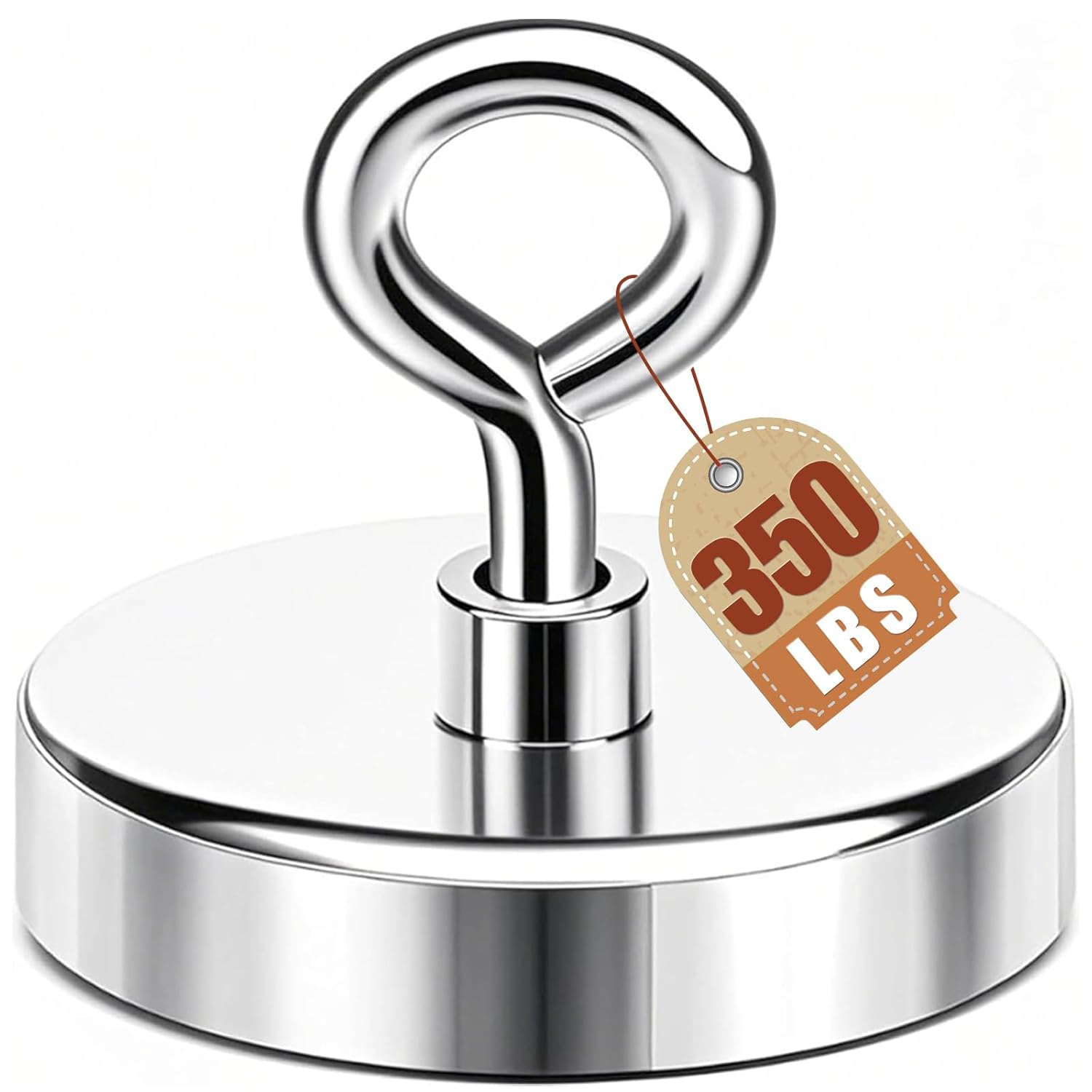 DIYMAG 2 Inch 350 Lbs Neodymium Fishing Magnet - Heavy Duty Pickup Tool for Salvage, Treasure Hunting & Lifting (50mm)