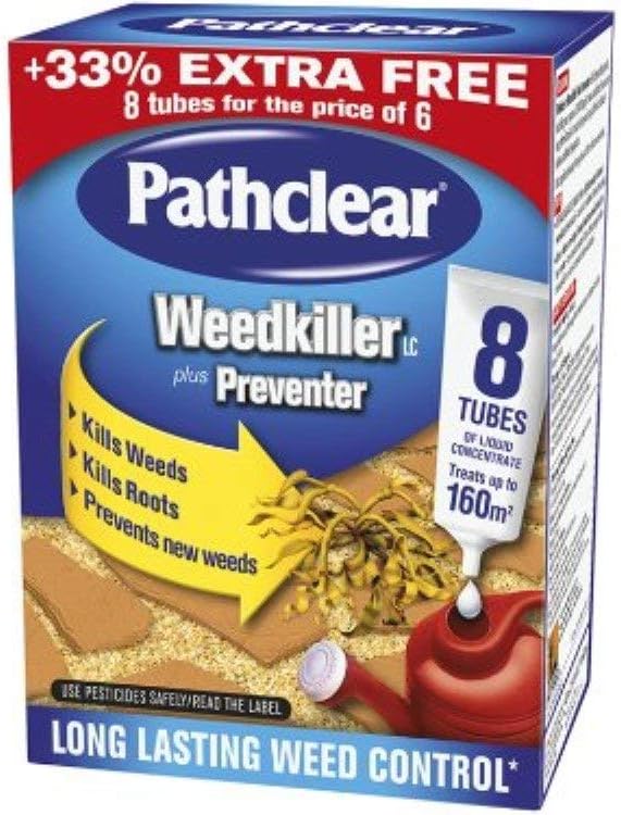 PathclearWeedkiller, Kills Weeds & Roots, Prevents New Weeds, Long Lasting Control - 8 Tubes for the Price of 6