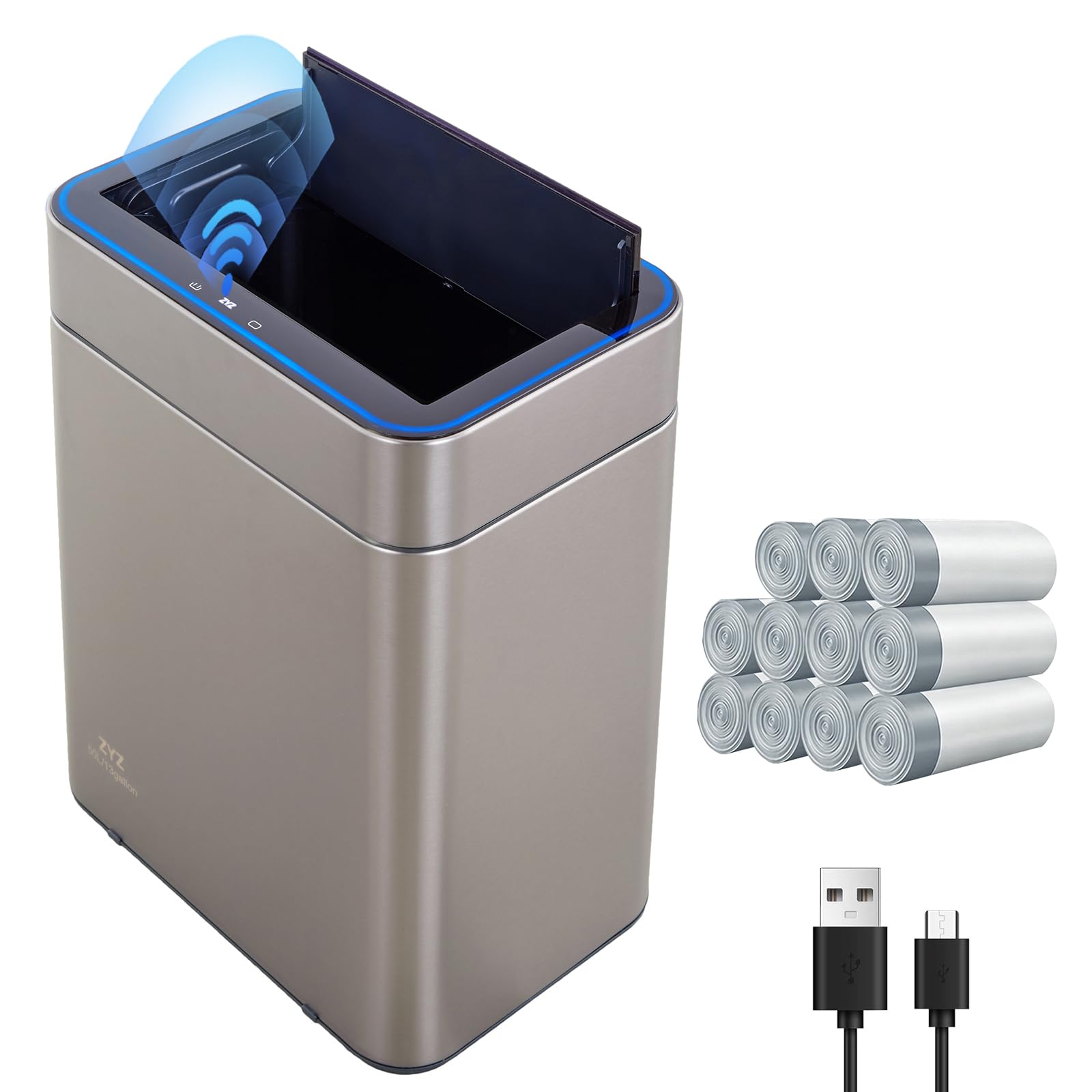 Amazon.com: zyz Kitchen Trash Can 13 Gallon / 50L, Automatic