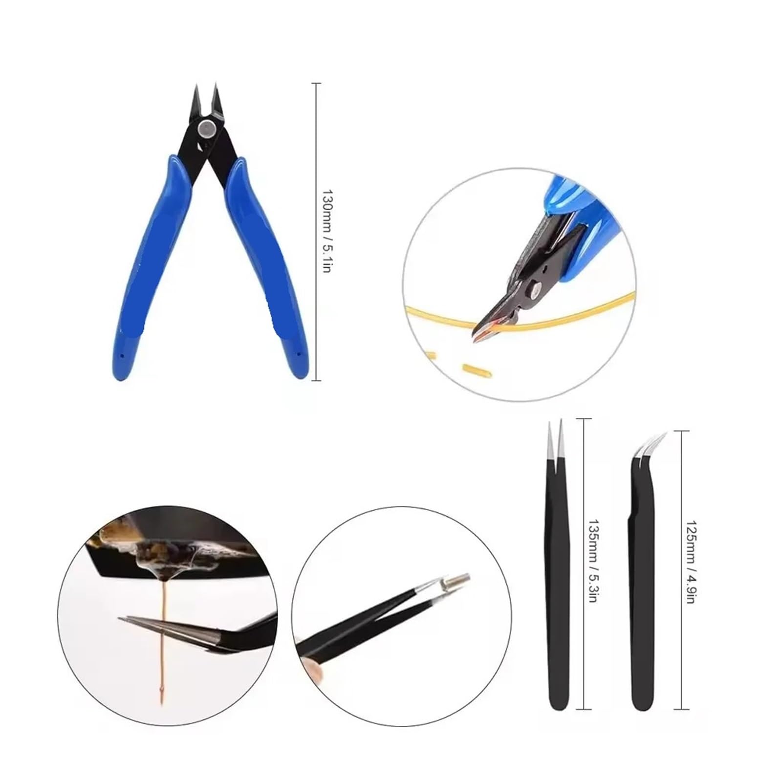 Kit d'outils d'imprimante 3D for nettoyeur de buses, pincettes, outils gravure for l'entretien(Flush Cutter)