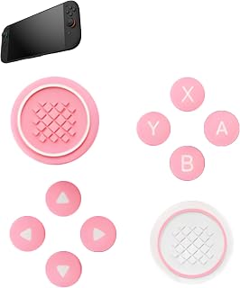 Thumb Grips for Switch 2,UYRUREL Cute Color 10 PCS Joystick Cap, Made Environmentally Friendly Silicone Material, Anti Slip and Sweat Proof,Pink.