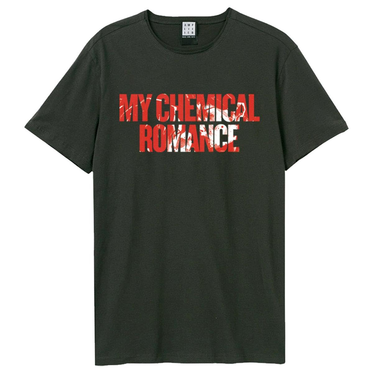Amplified Men's Charcoal My Chemical Romance T Shirt Blood Splatter Logo Official Unisex L