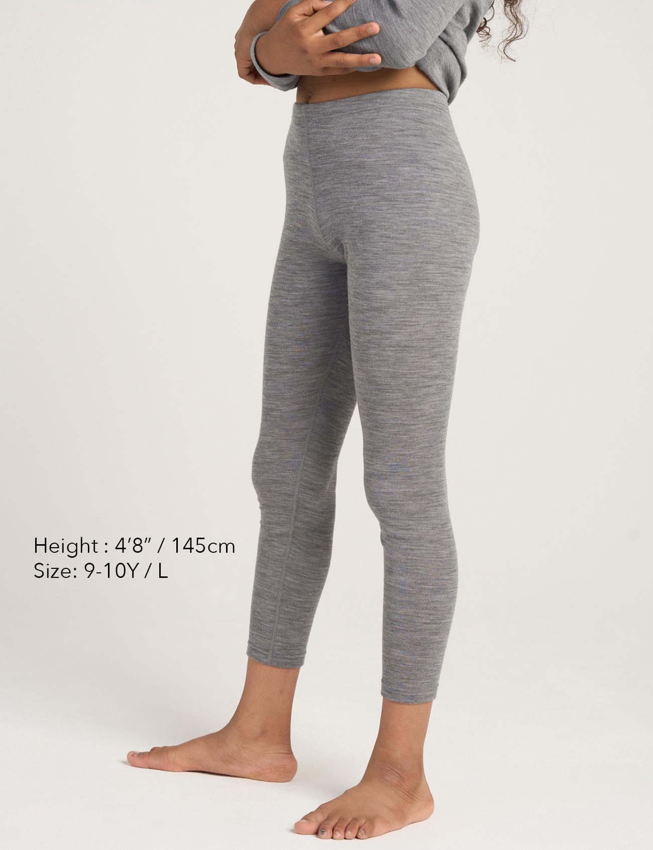 LAPASA Camiseta Térmica Manga Larga Unisex Pantalon Largo Térmico Niño y Niña 100% Lana Merina Deporte Invierno 5-13 años K13/K14