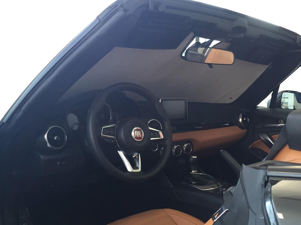 HeatShield, The Original Windshield Sun Shade, Custom-Fit for Fiat 124 Spider Convertible 2017, 2018, 2019, 2020 Silver Series