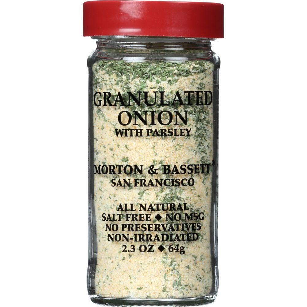 Morton and Bassett Seasoning - Onion with Parsley - Granulated - 2.3 oz - Case of 3