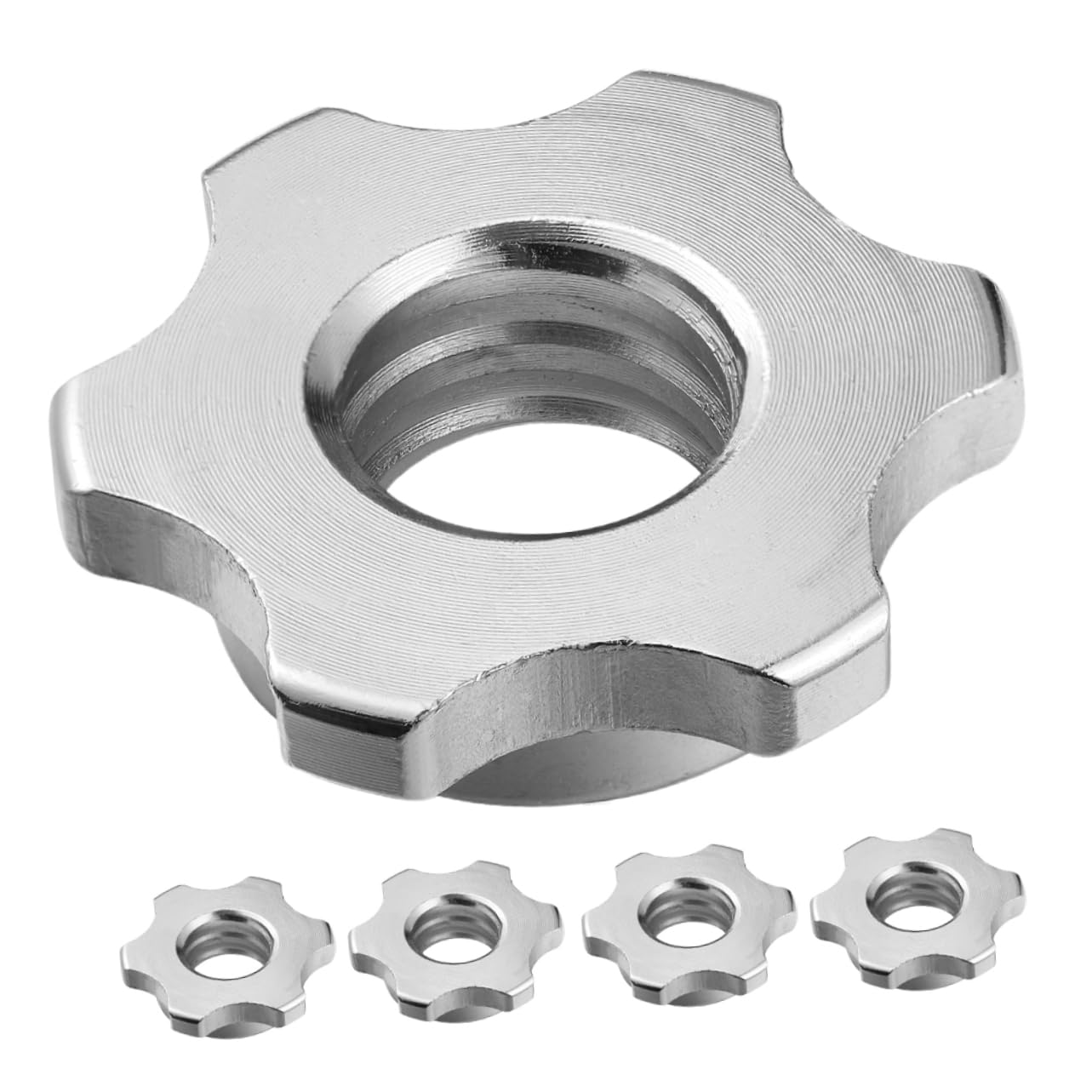 Cabilock 5pcs Slip Barbell Collars Hexagonal Screw Clamps for Secure Dumbbell Locking Barbell Security Nuts for Stability During Training