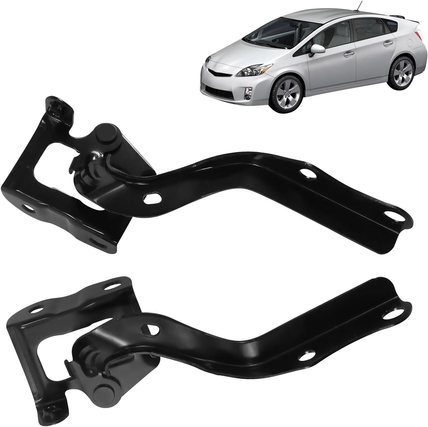 Hood Hinges Front Driver and Passenger Compatible with Toyota Prius 2010-2015 1.8L L4 Replace 5342047070 5341047070 TO1236168