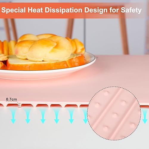 Miniatura 4 de Tapete de calentamiento de alimentos, calefacción de superficie completa, enrollable y portátil, 3 ajustes de temperatura, apagado automático,
