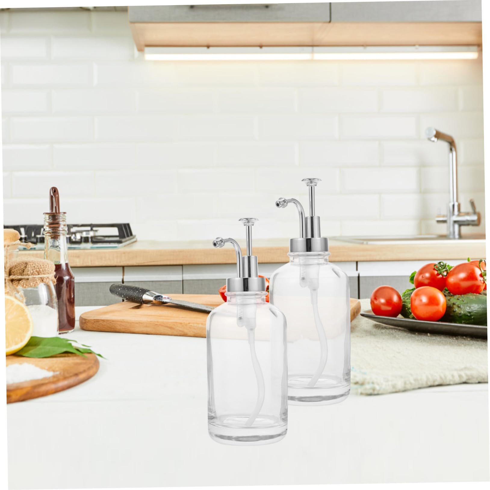 Dispenser Sciroppo Trasparente in Vetro con Pompa in Inossidabile Bottiglia Compatta e Durevole per e Bevande Include Bastoncino Miscelatore Anti-messy