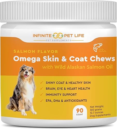 Sabor a salmón, Omega Skin & Coat Soft Chews con aceite de salmón salvaje de Alaska