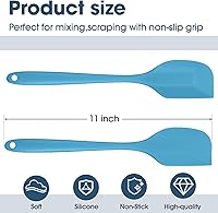 Vista 2 de Irenare 30 espátulas de silicona de 11 pulgadas, grandes espátulas de goma resistentes al calor, antiadherentes, flexibles, sin costuras, diseño