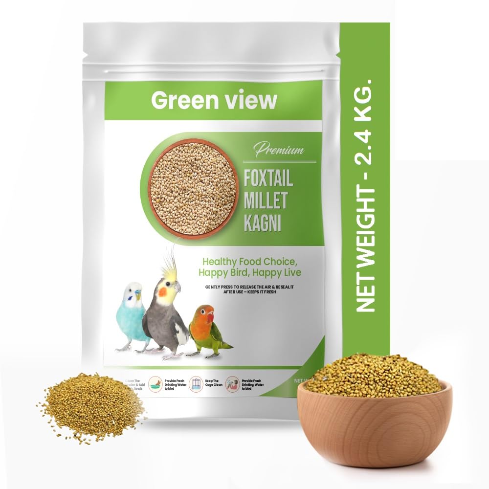 Green view Premium Kangni Dana (Foxtail Millet), Bird Food for All Life Stages Canary, Finches, Waxbills, Budgies, Lovebirds, Cockatiels, Parrots & Parakeets, 2.4 Kg (B0CSXF8RXB) Amazon Price History, Amazon Price Tracker