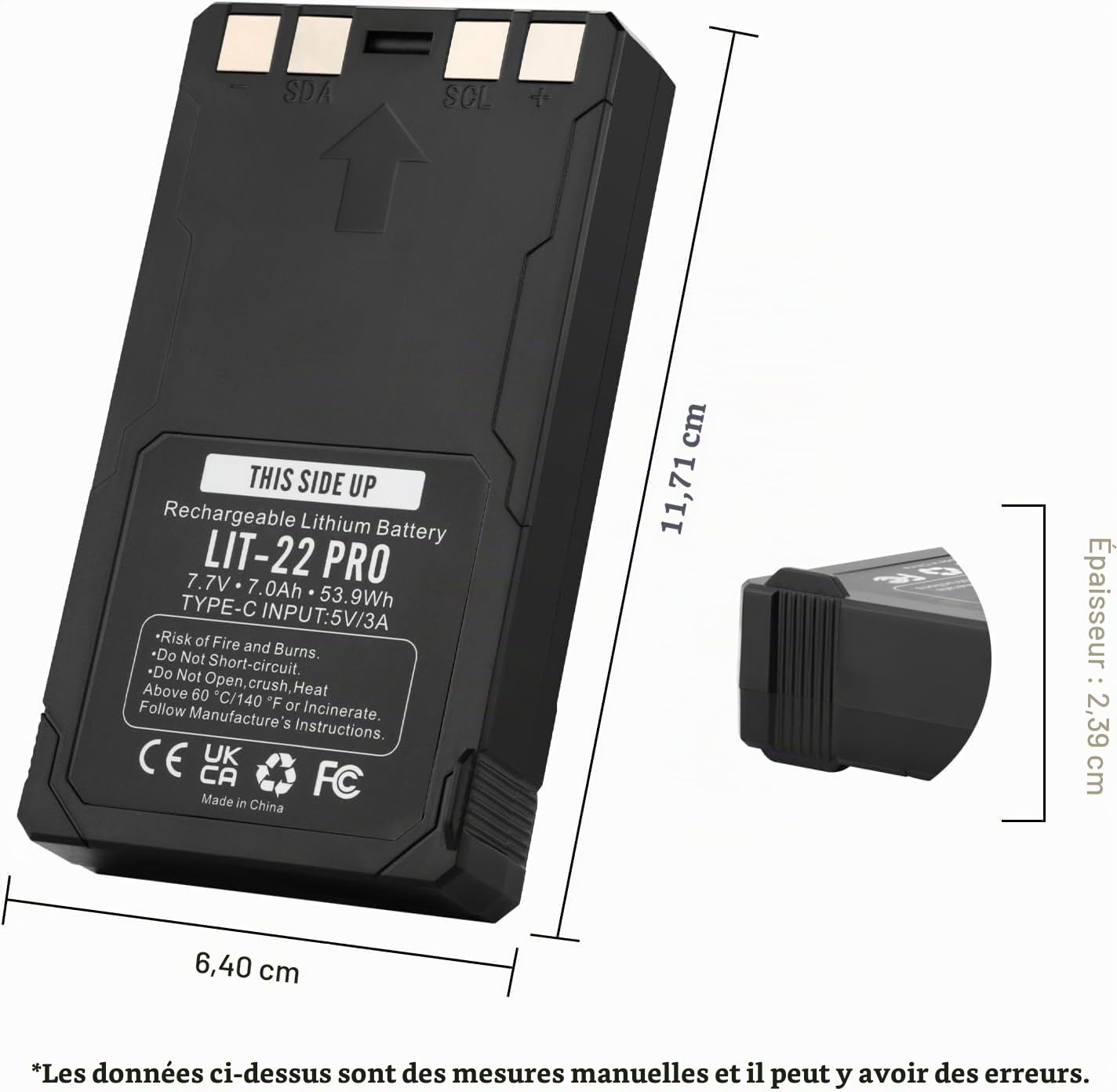 ANTIEE LIT-22 Pro de Rechange pour Batterie au Lithium SPYPOINT LIT-22 Pro | Pour Caméra Trail SPYPOINT Flex Series (M, Dark, S-Dark, S, G36, Flex-Plus) câble de Type C Inclus，Protection intégrée.