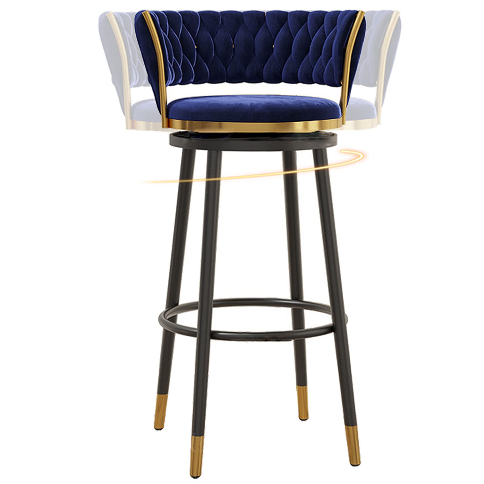 Tabourets de bar en velours pivotants pour cuisine et salle à manger