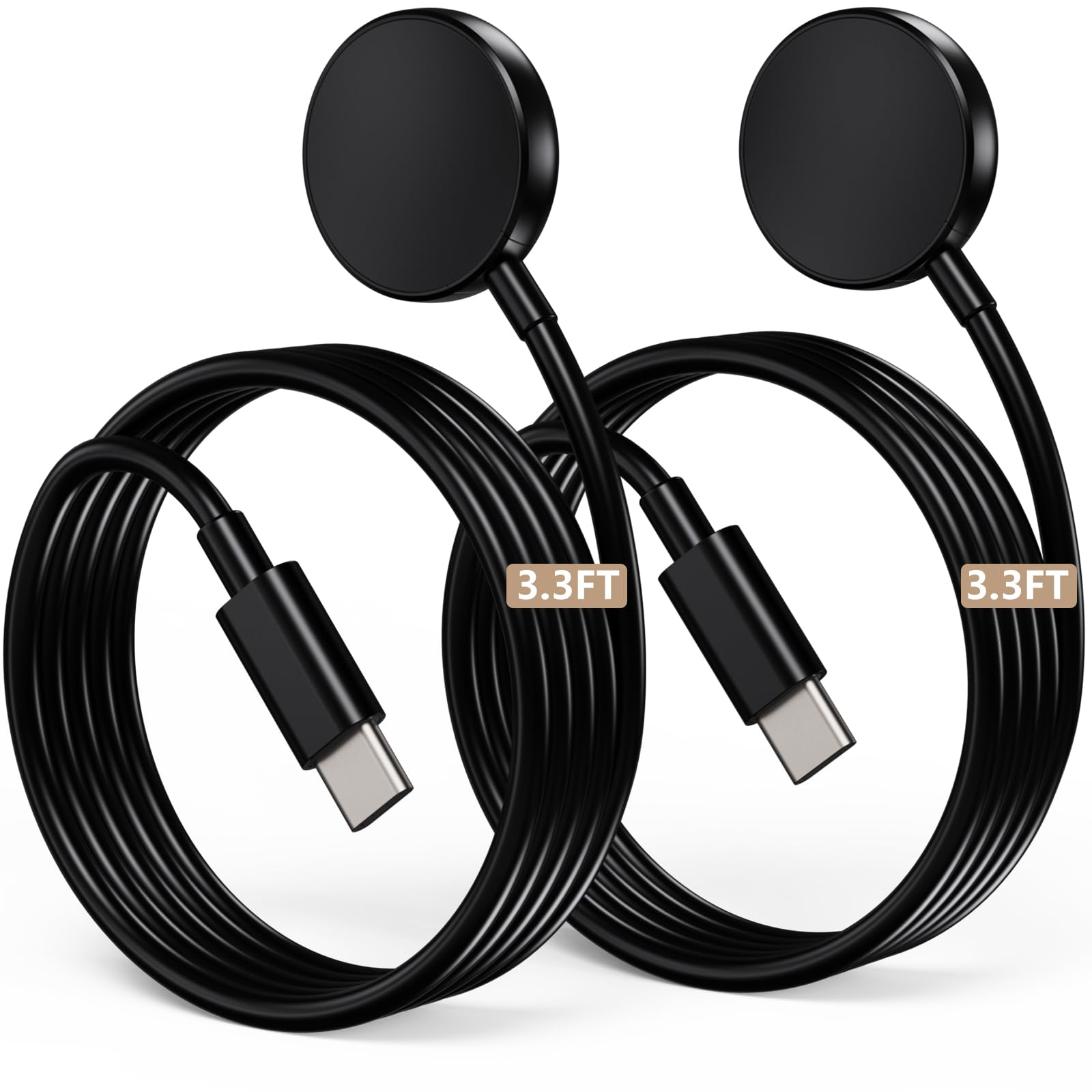 2Pack USB C Charger for Samsung Galaxy Watch for Watch 8/8 Classic Magnetic | for Samsung Watch Ultra/7/6/6 Classic/5/5 Pro/4/4 Classic/3/Active/FE Charging Dock Accessories 3.3FT (Not for 9/Ultra 2)