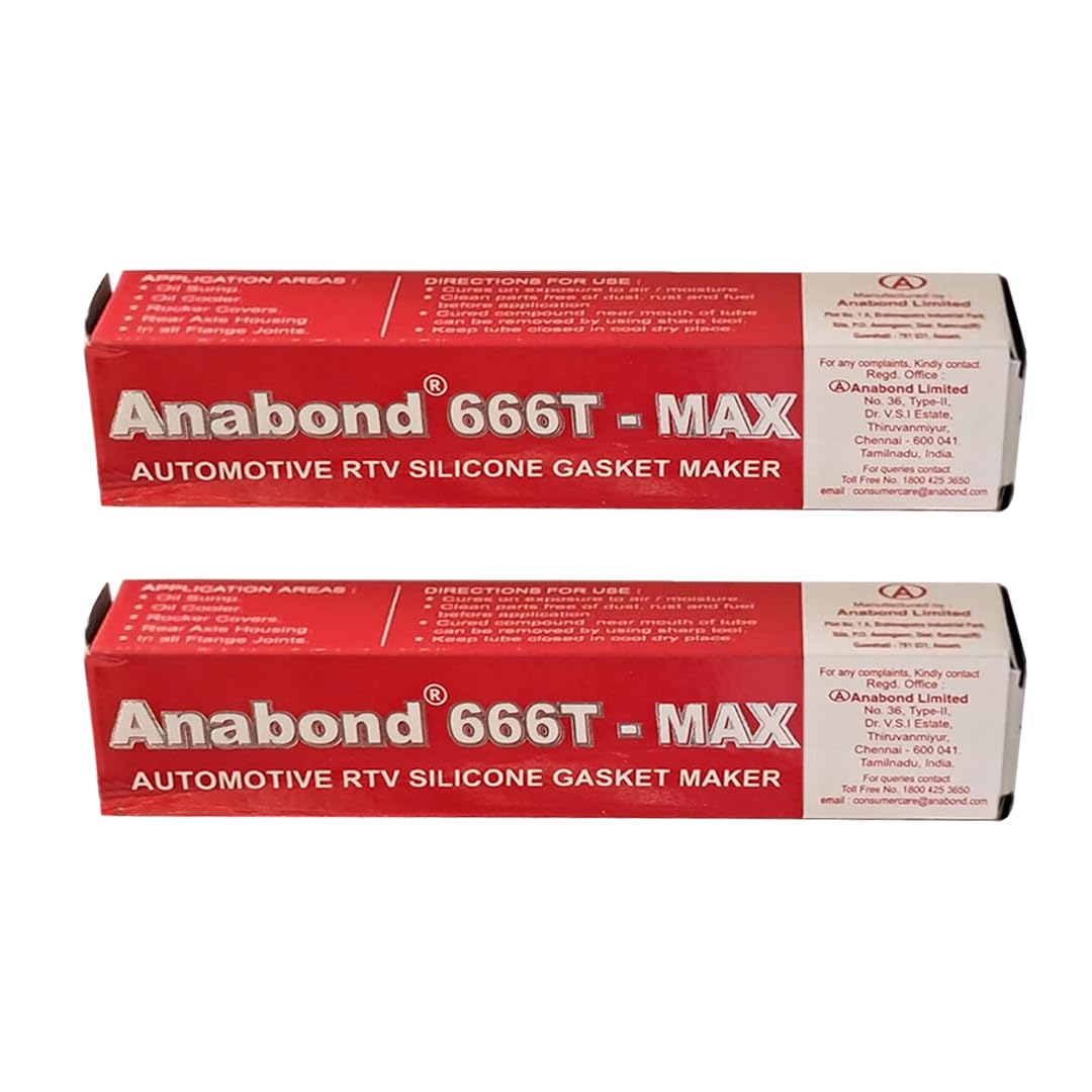 IMPLEMENTAL Anabond 666T-MAX | Automotive RTV Silicone Gasket Maker(Pack of 2) (100g)