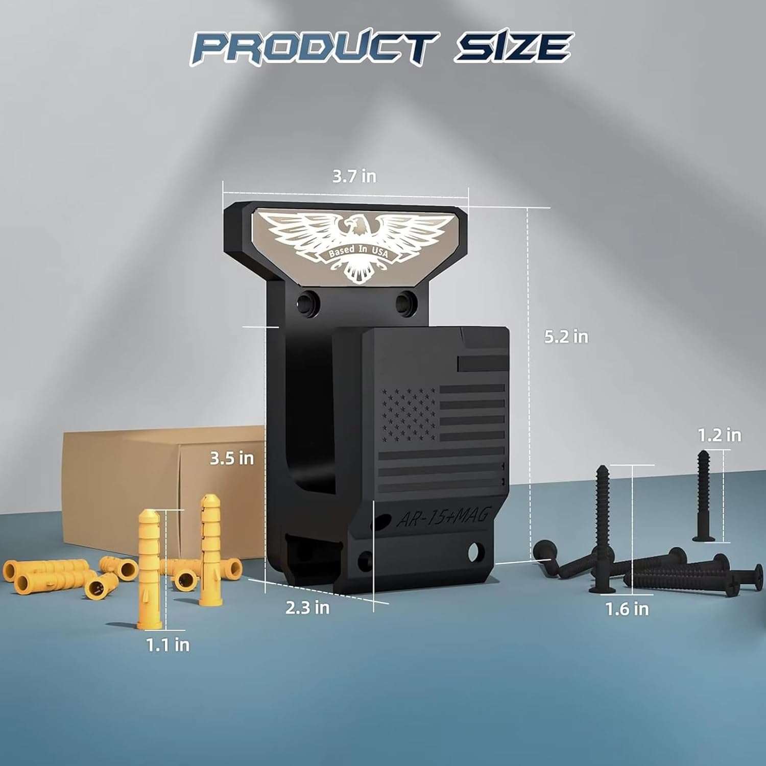 AR15/ライフル用ウォールマウント、2 In 1デザイン AR15ウォールマウントとマガジン、ABS素材製、350ポンドまで耐えら