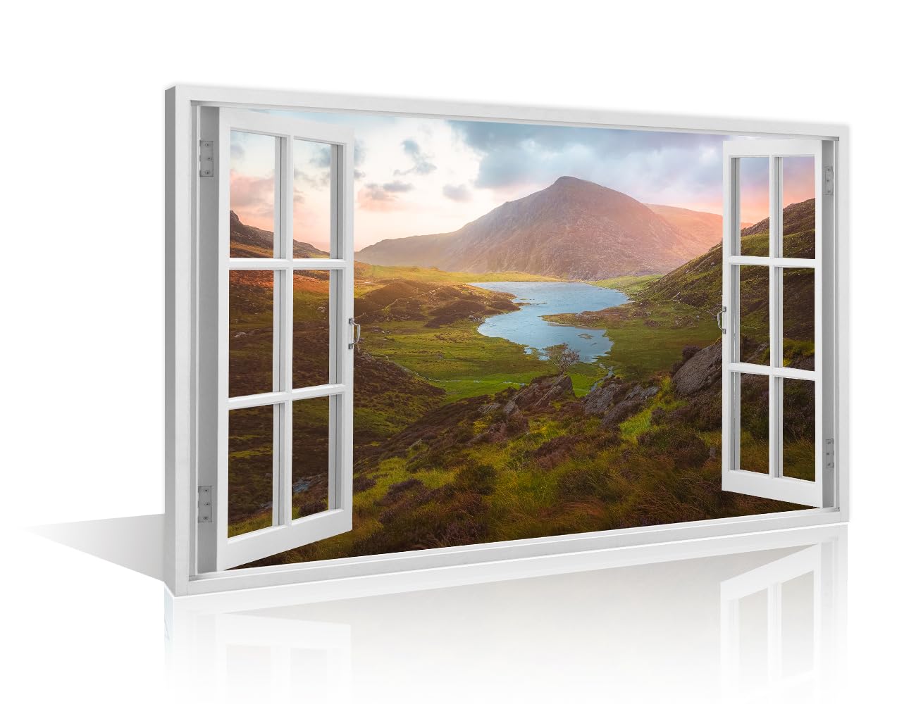 TISHIRON North Wales Canvas Paintings Bedroom Canvas Wall Art 1 Panel Snowdonia National Park Posters and Prints Gyderau Mountains Pictures Modern Home Decor Framed Ready to Hang (24''Wx 36''H) โ image 1