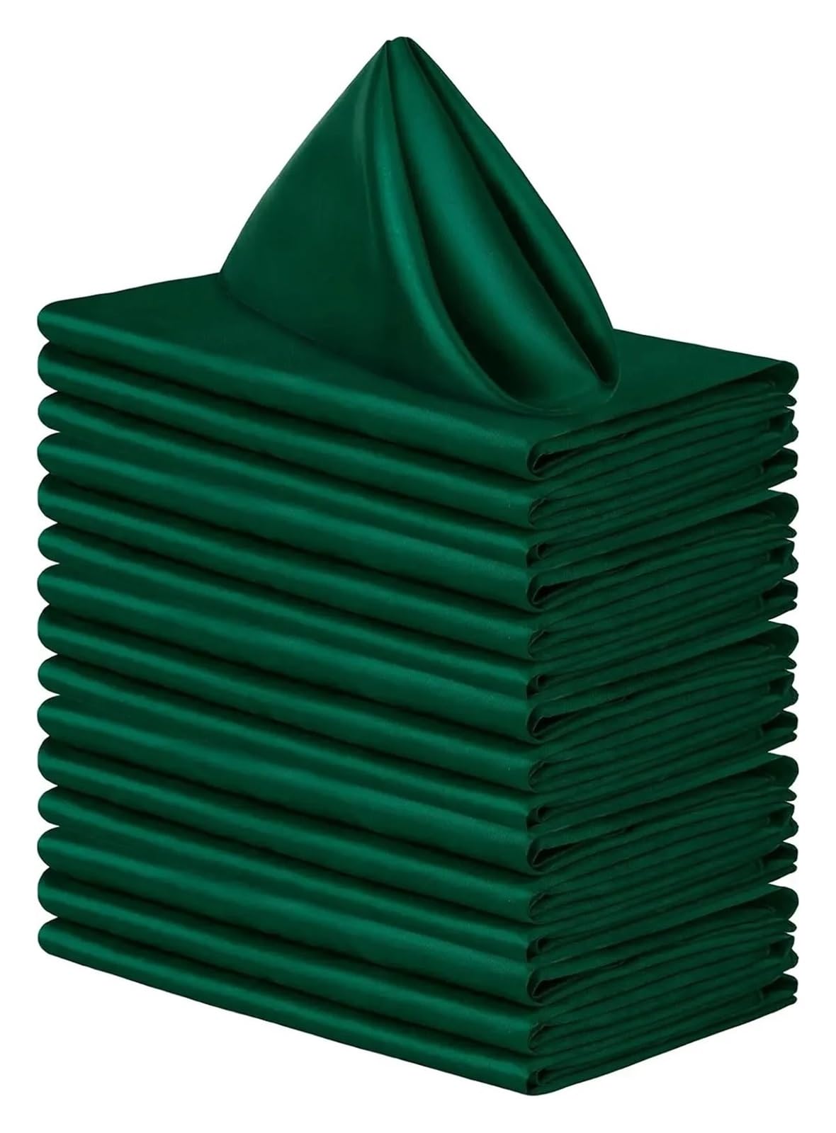 Satin Dinner Napkins 100PCS 30 * 30cm Satin Napkins Silky Soft Dinner or Handkerchief for Banquet Wedding Decoration(100pcs-green)