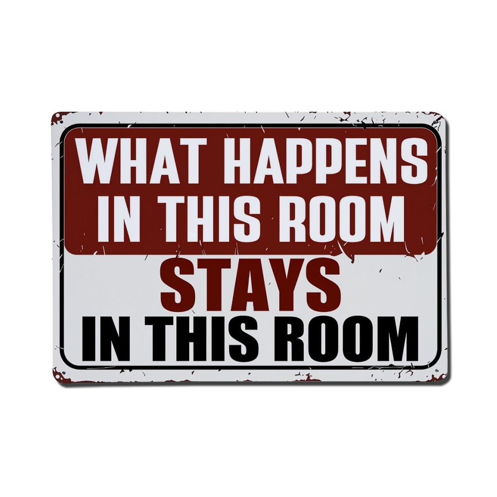 What Happens In This Room Stays In This Room Tin Sign Vintage Metal Poster, Home Bar Garage Man Cave Cafe Indoor & Outdoor Wall Decoration 8x12Inches