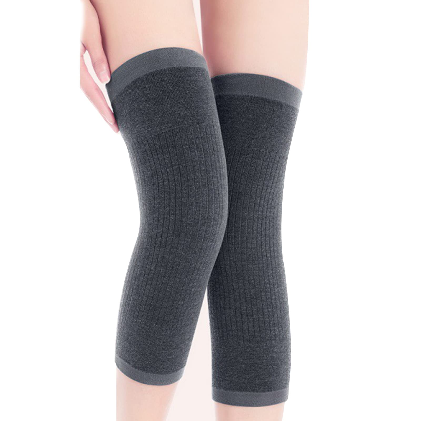 Ginocchiera in lana cashmere unisex ginocchiere unisex in lana calda ginocchiere elastiche Ginocchiere sportive leggere calde protezioni per ginocchio per danza sport all'aria aperta (grigio)