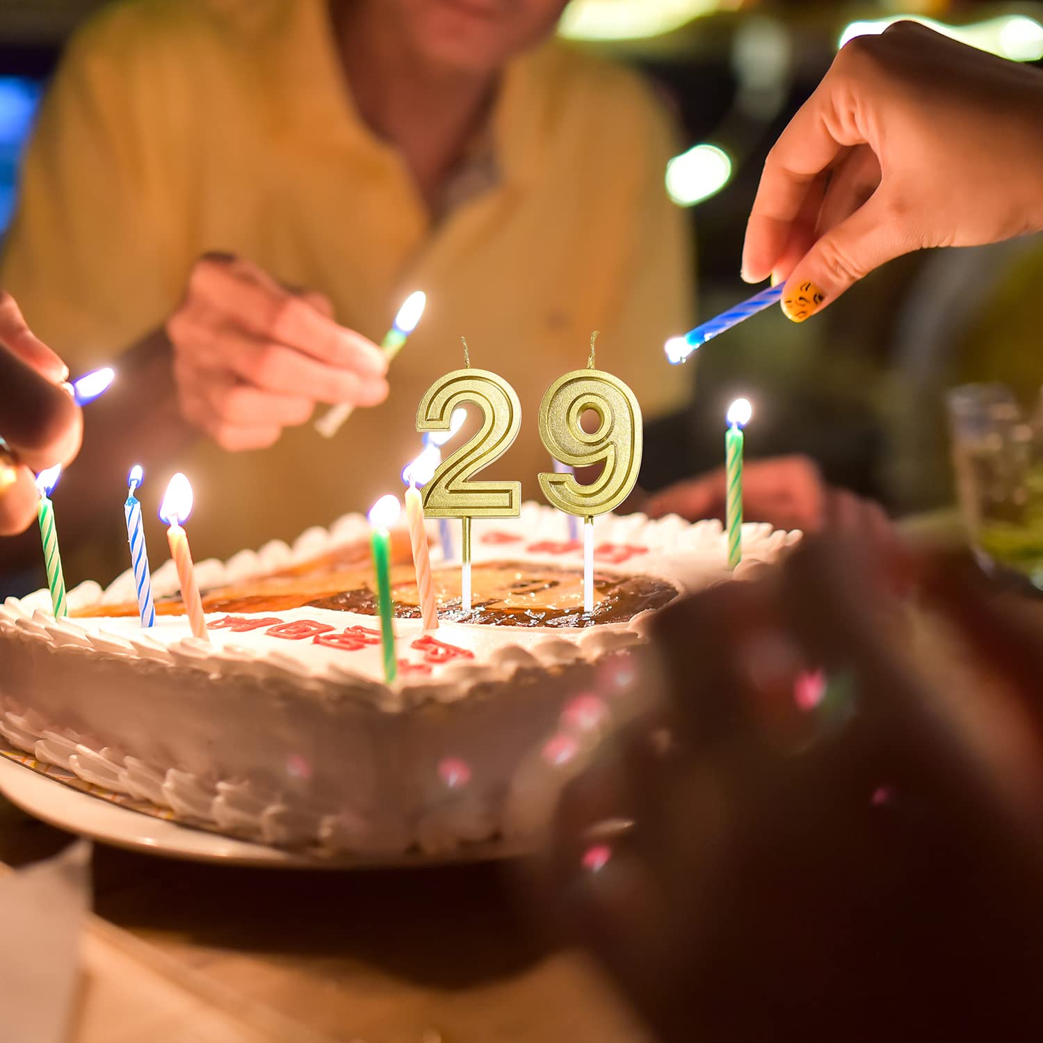 Amazon.co.jp: 29歳&92歳の誕生日キャンドル ナンバー29 92 ケーキ