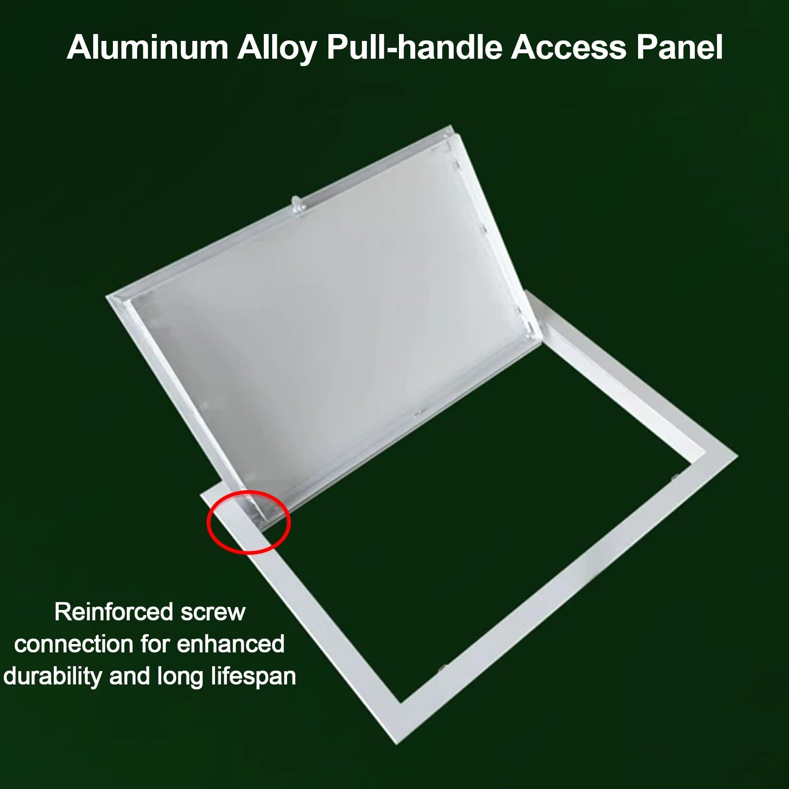 Sicherungskasten Tür, Versenkter Türgriff, Revisionsklappe | Aluminiumrahmen mit Verzinktem Stahl, 120°-Öffnungswinkel, für Decken und Wandmontage(500x500)