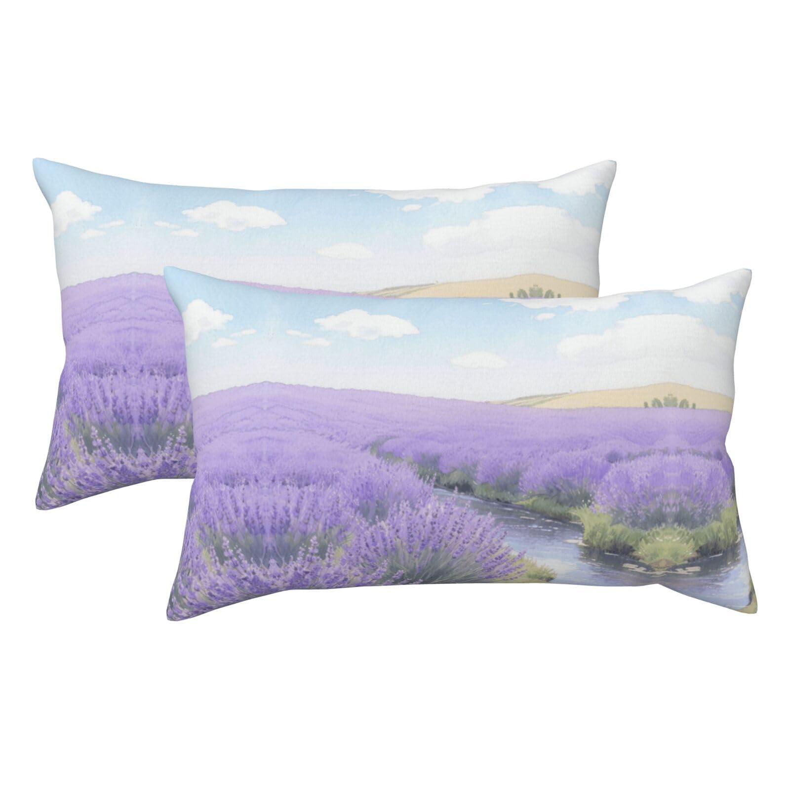 Watercolor Flowers Luxury King Pillowcases Set of 2, Plush Velvet Feel Pillow Covers with Hidden Zipper, Skin & Hair Friendly, 20x36 Inches Pillow Cases for Sleeping Gift