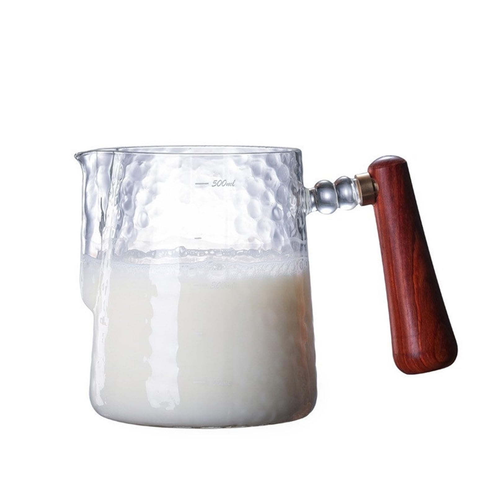 Taza De Vidrio Transparente For Latte Art Con Escala, Taza Especial For Espumar Leche, Tarro De Café Latte Art, Taza Medidora Con Boquilla De Cocina(500ML)