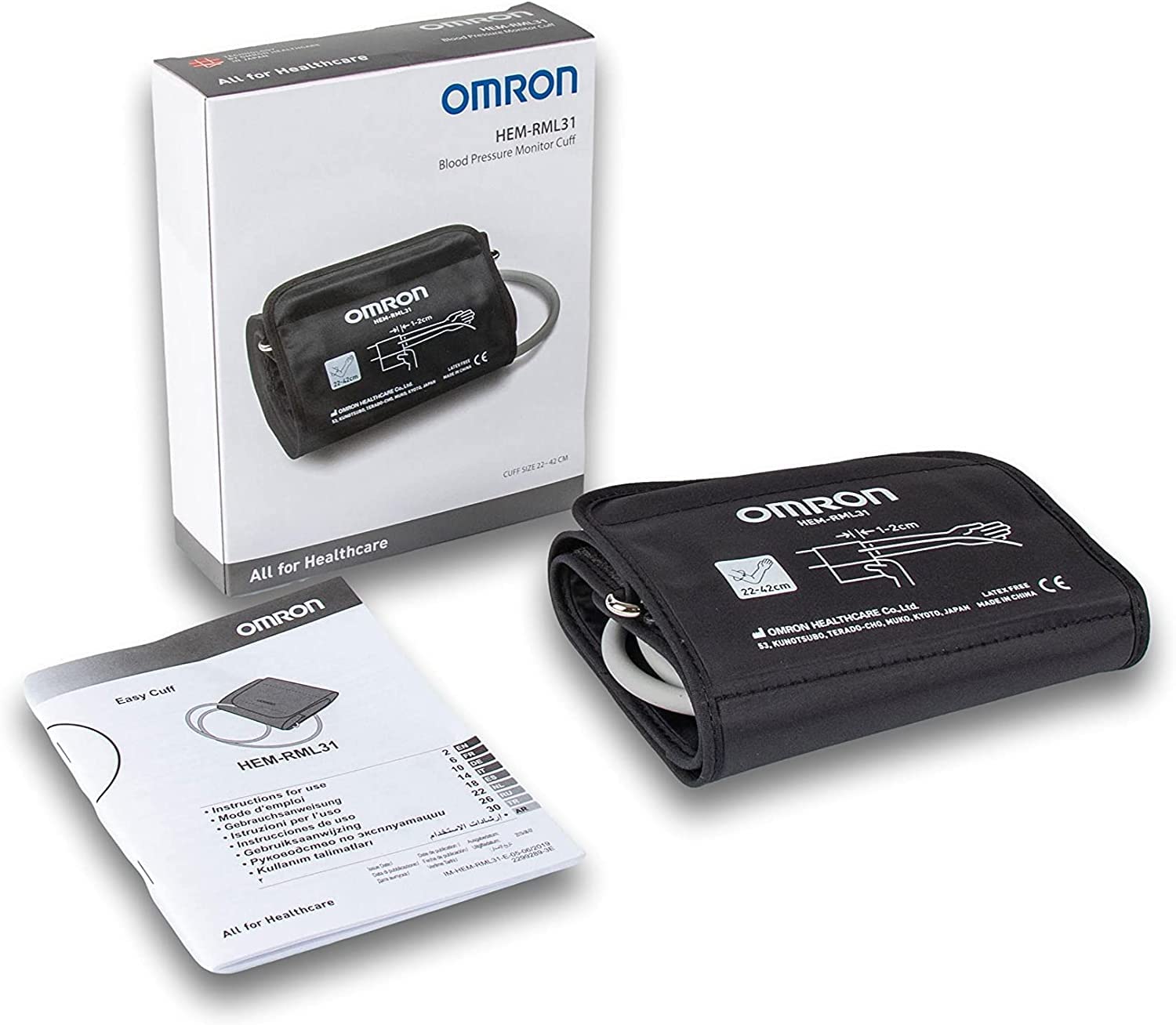 OMRON Brassard Easy – Brassard tensiomètre 22-42 cm pour moniteur de tension et tensiomètre bras