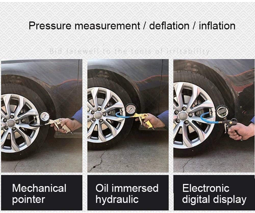 Manometro per Pneumatici, quadrante Grande di Facile Lettura, Hardware in Ottone Massiccio, per Moto/Auto/Camion