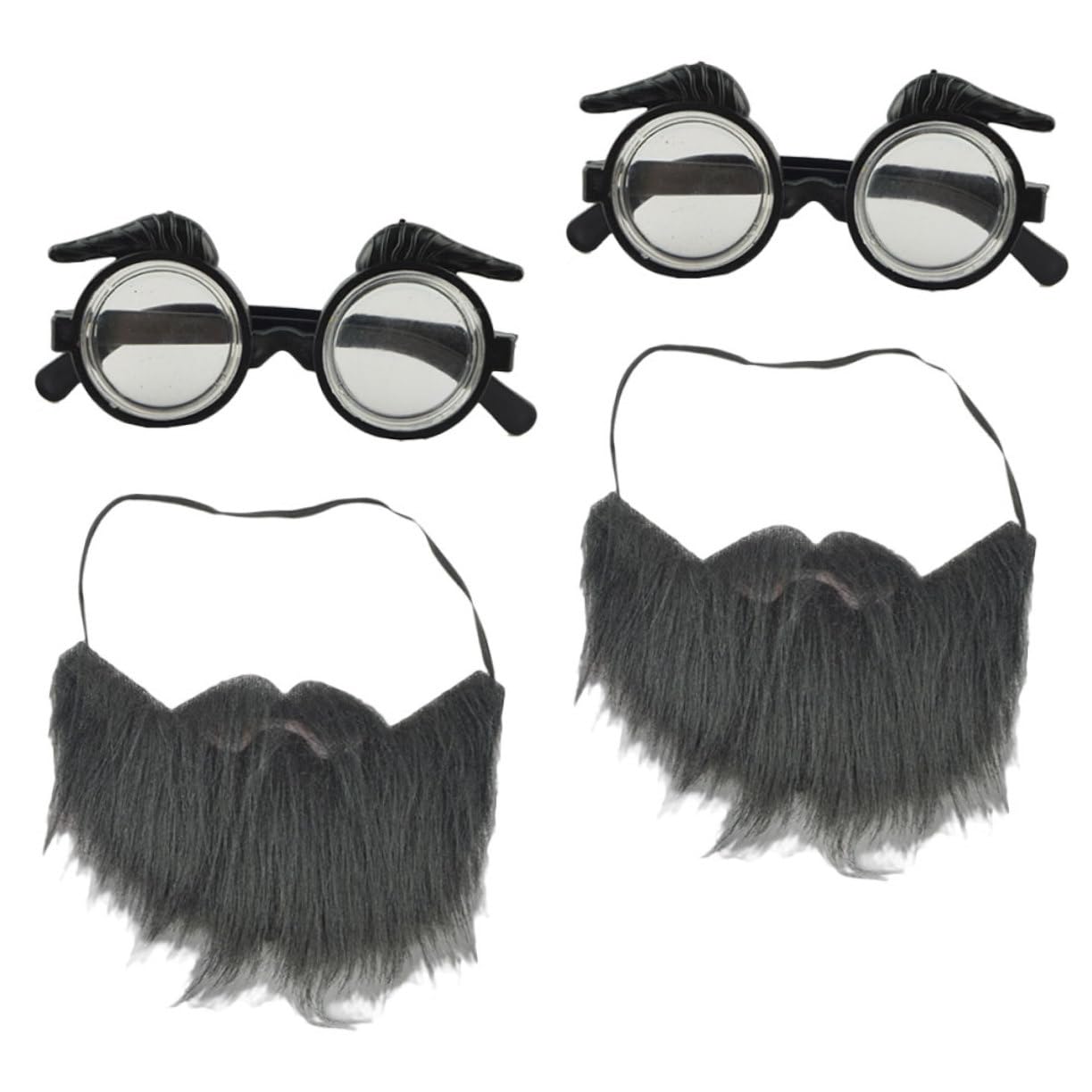 GAROZATION Cosplay Party Glasses Fake Beard Ornament Male and Female Adult Children's Decorative Mustache Accessory Black