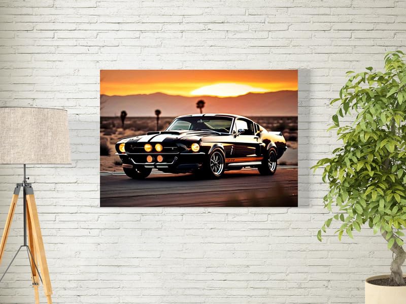 bpa Ford Mustang Wall Art for Decoration easy to hang, 45x70cm, 1Pcs