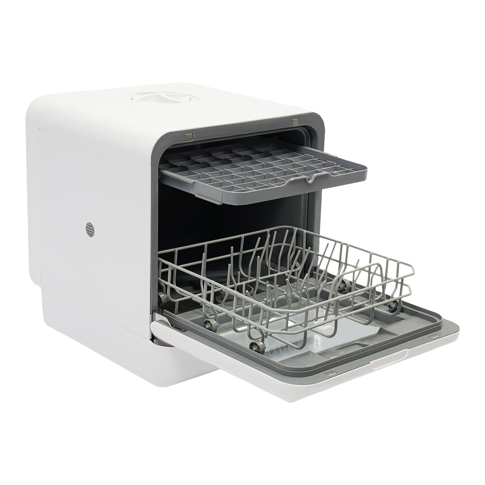 Mini Geschirrspüler, 1100W Spülmaschine mit 4 Waschprogramme und 6L Eingebautem Wassertank für 6 Bestecksätze 360° Drehbare Sprühvorrichtung Tischgeschirrspüler für Kleine Wohnungen Wohnheime