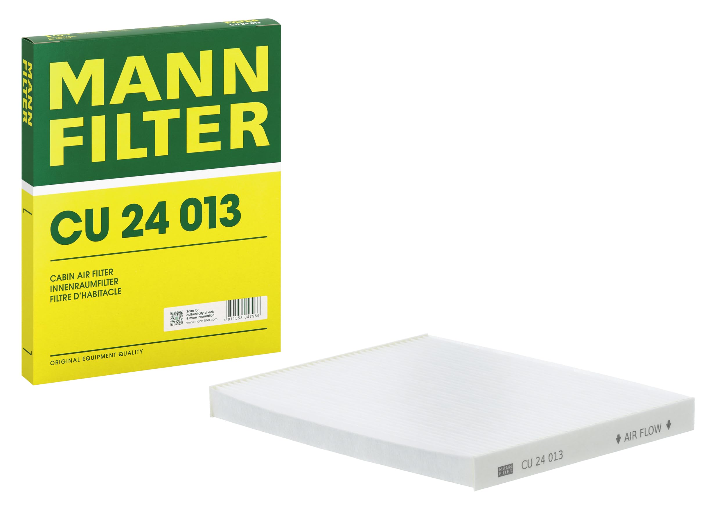 MANN-FILTER CU 24 013 Innenraumfilter/Kabinenluftfilter - für Pkw + Transporter